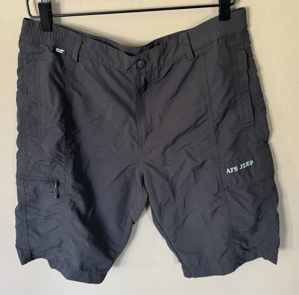 AFS JEEP Men's Khaki Nylon Lightweight Shorts 34" Waist
